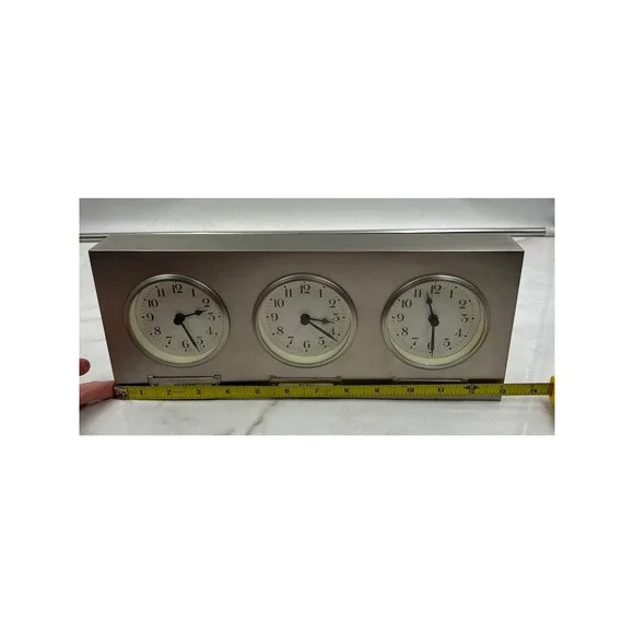 Pottery Barn Around the World 3-Zone World Time Clock Denver Paris Istanbul - Picture 8 of 11